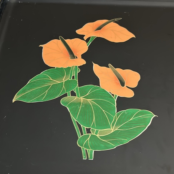 Vintage Yamanaka Made in Japan “Hawaii” Floral Lacquer Tray - Picture 4 of 16